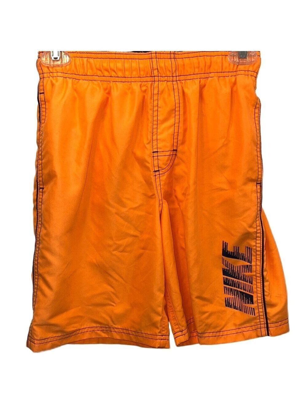 Nike Youth Bright Orange Athletic Shorts with Black Logo